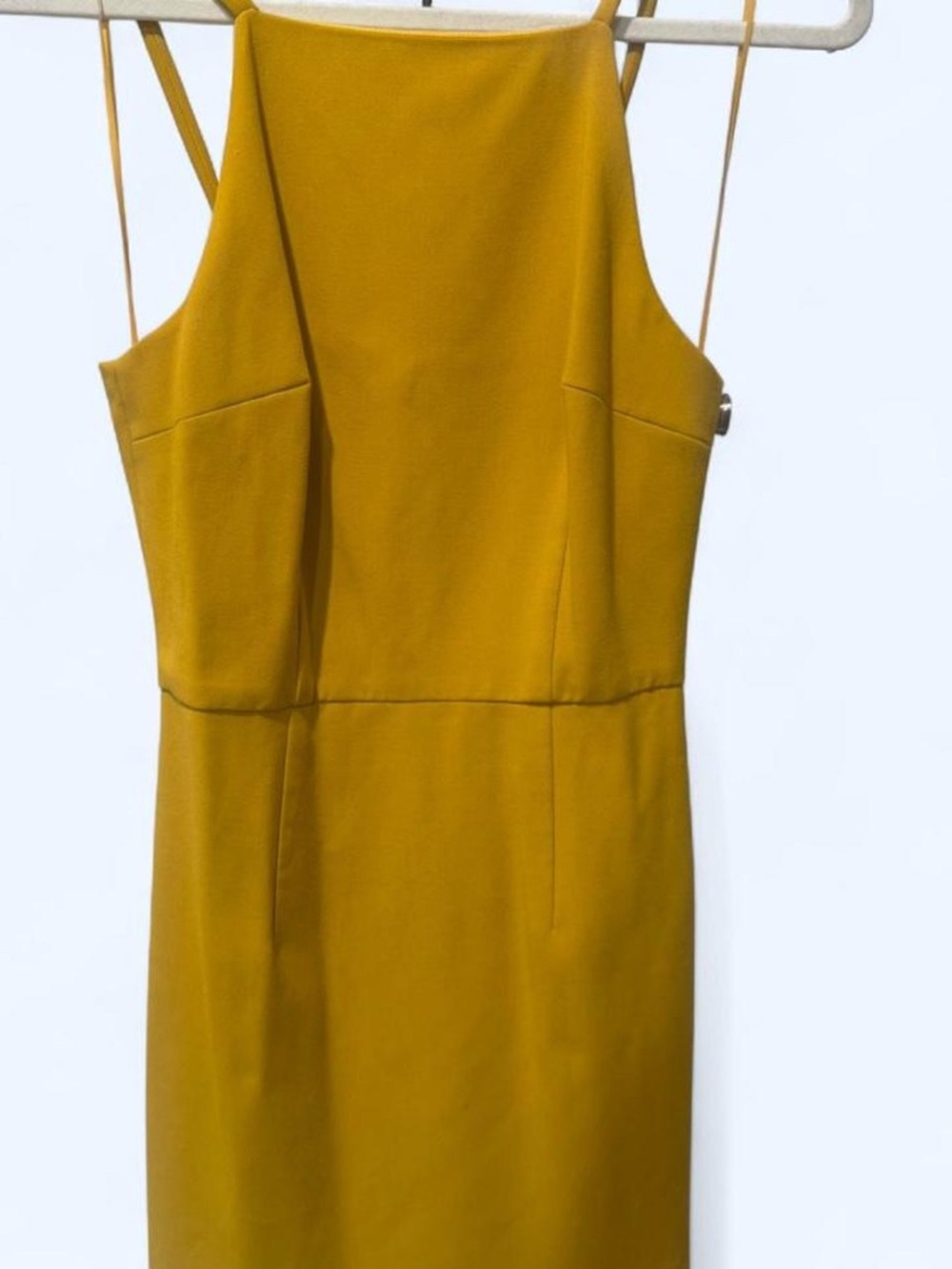 French Connection Mustard Strapless Shift Dress